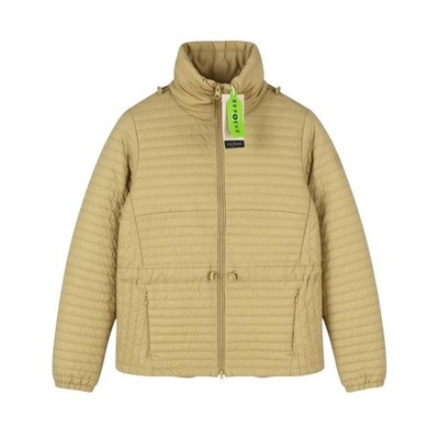 GEOSPIRIT Camomilla Women Jacket 42 Beige Drawstring Waist Light High Neck