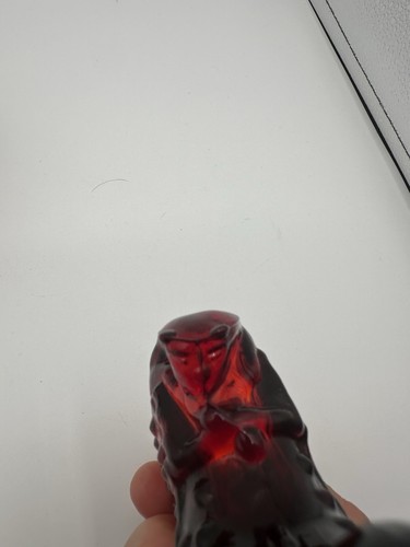 2 VINTAGE FENTON HOBNAIL ART GLASS RED CAT HEAD SHOE FIGURINE ANTIQUE - Picture 6 of 12
