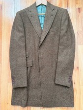 Paul Stuart Phineas Cole Tweed Overcoat 38R INSANE