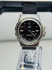 Vintage Timex Quartz 100M Date Watch 34mm Black Dial New Battery New Strap Runs