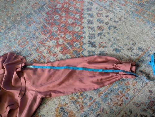 Vintage 80er/90er Jahre Damen Medium Seide Rüschen Volant Kragen Knopfleiste Rosa Kokette - Bild 11 von 11