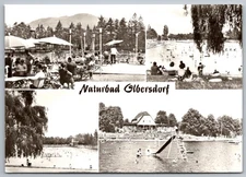 Naturbad Olbersdorf Swimming Area Germany 1950s Black & White Postcard