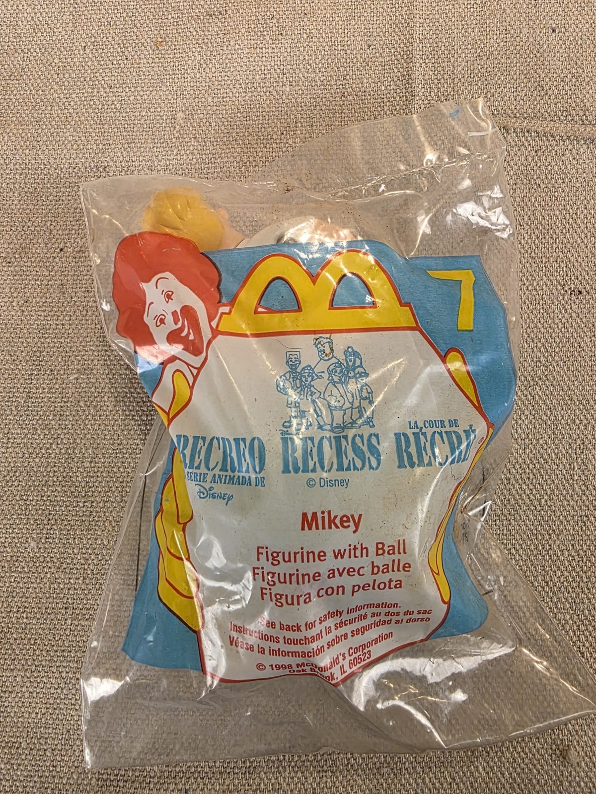 1998 McDonald's Disney Recess Mikey Figurine with Ball Toy New