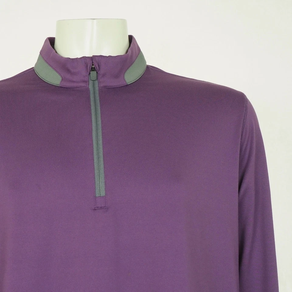 Camisa pulóver de golf Puma para hombre talla XL púrpura 1/4 cremallera mezcla ligera de rendimiento Foto 2 de 4