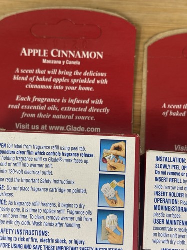2 Boxes Vintage Glade Plugins Scented Gel Refills APPLE CINNAMON Missing 1 = 5 - Picture 7 of 7