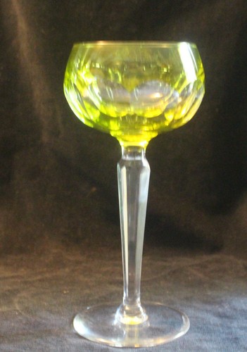 VAL ST LAMBERT VASELINE GOBLET - Picture 1 of 6