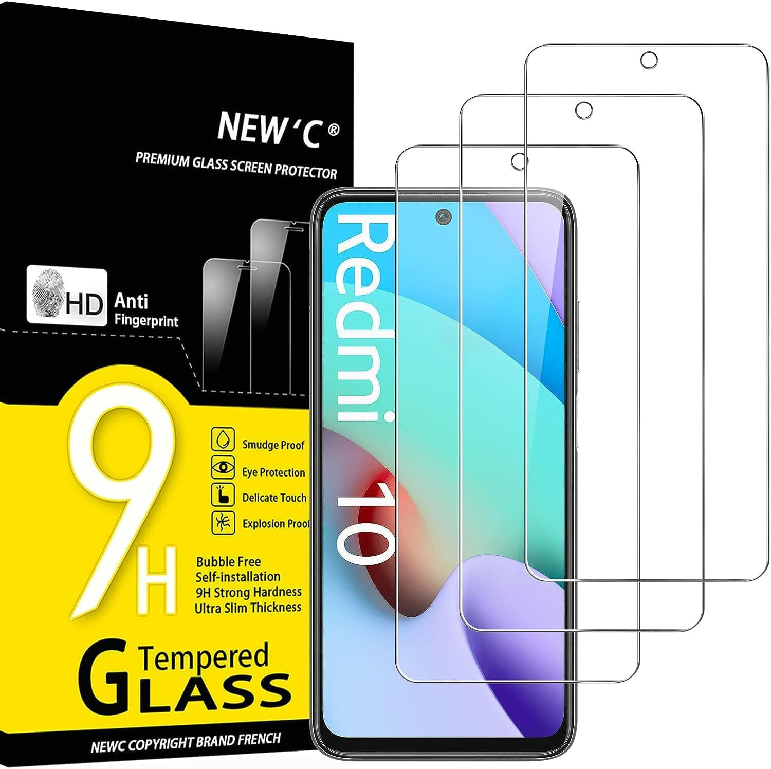 Дисплей Xiaomi Redmi 10, 9H Hartglas 3er, комплект Ultra-klar & Kratzfest