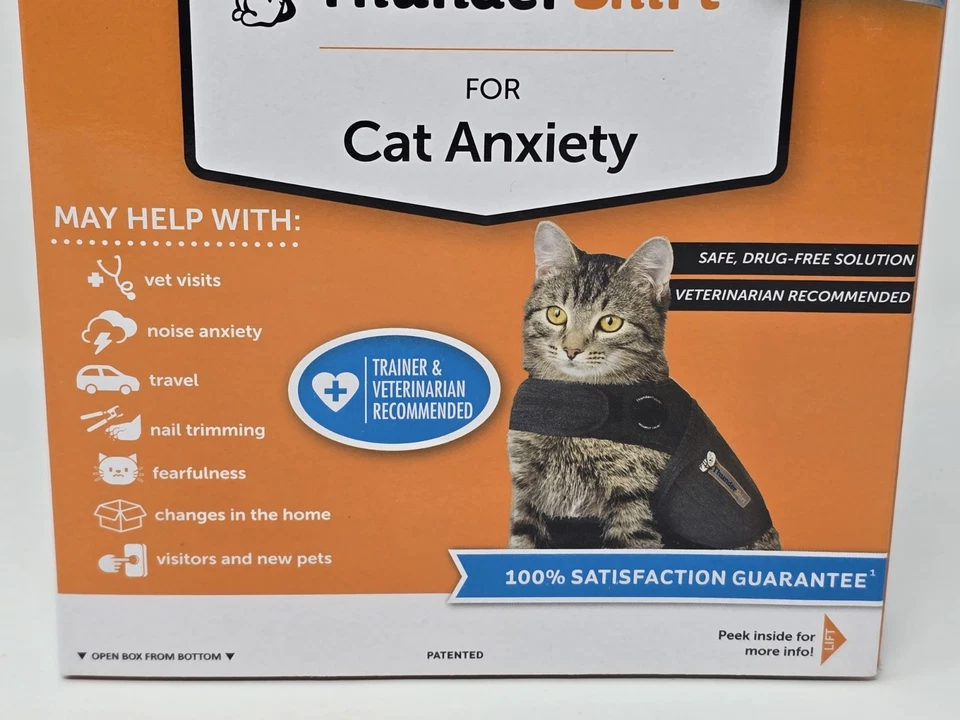 Camiseta Thunder para Ansiedad de Gato Talla Mediana 9 - 13 libras Gris Sólido Nueva En Caja Foto 3 de 4