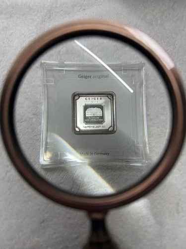 Geiger Edelmetalle 1 oz Silver Bar 999 AG In Assay Capsule Rose Gold Toning