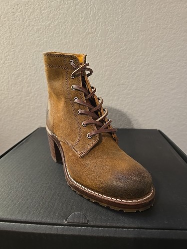 Frye Women's Sabrina 6G Lace Up Combat Distressed Tan Lether Boots 👢 Size US 7! - Picture 15 of 18