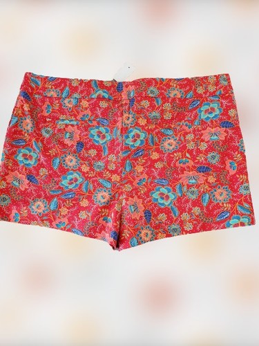 LOFT Floral Mid Rise Tailored Shorts, Xl, Red - Picture 7 of 11