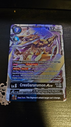 Tarjeta de juego de cartas CresGarurumon ACE ex9-020 Foil Digimon - Imagen 2 de 3