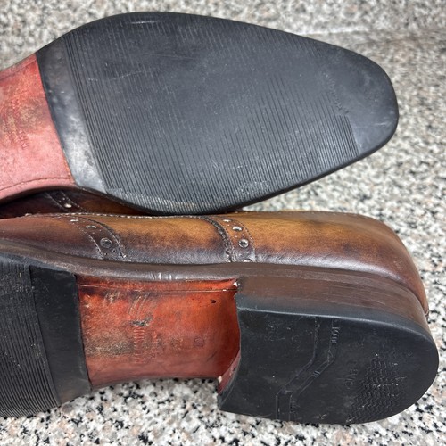 Magnanni for Neiman Marcus brüniertes braunes Leder kurze Flügel Derby Herren Gr. 10M - Bild 18 von 24
