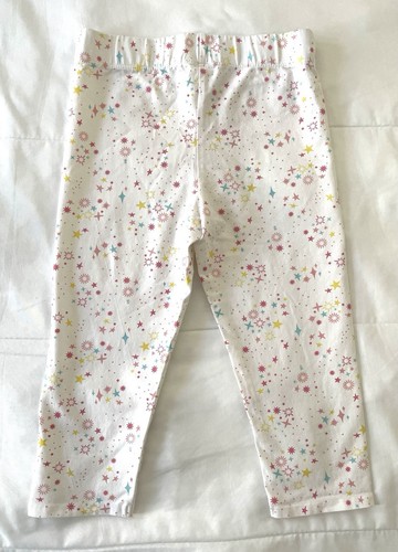 Girls’ White Cotton Stretchable Star Printed Leggings Size S (7-8) - Picture 2 of 3