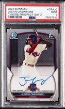 2023 BOWMAN CHROME PROSPECT AUTO #CPAJC JUSTIN CRAWFORD PSA 9 AUTO