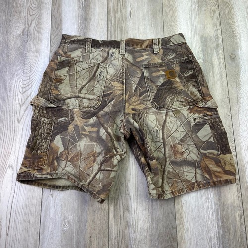Carhartt B191 CMO Shorts Mens 34 Camo Realtree Duck Carpenter Distressed VINTAGE - Picture 8 of 11