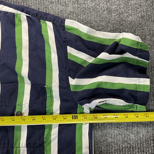 Coliseum Classic Shirt Mens XL Blue Green White Striped Button Up Casual Pocket - Picture 10 of 17