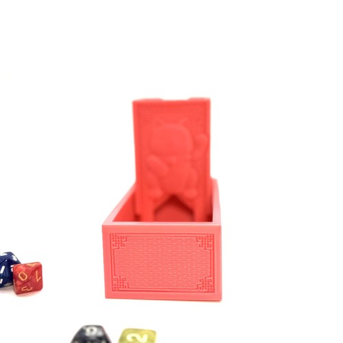 Happy Kitty klappbarer Würfelturm rosa - süße Glückskatze Gamer Geschenk - DND TTRPG - Bild 7 von 9