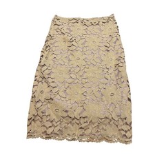 Champagne Floral Lace Skirt   Size L   Midi Skirt - Romantic  Cottagecore