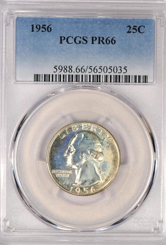1956 Washington Quarter Proof PCGS PR 66 PF Original Silver Coin 25C