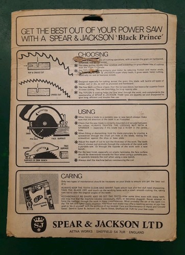 Spear & Jackson 6 1/2" Black Prince Kappkreissägeblatt - Bild 2 von 2