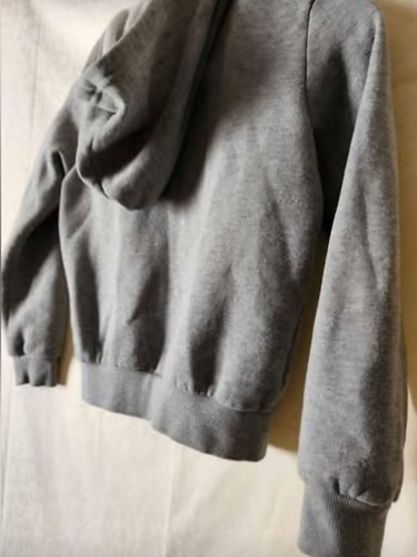 Forever 21 Hoodie, Girl's Size 7/8 Gray Fleece Zip Up Hoodie Jacket  - Picture 4 of 5