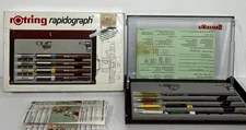 Rotring Rapidograph F Technical Drawing Pen Set German USED Drafting