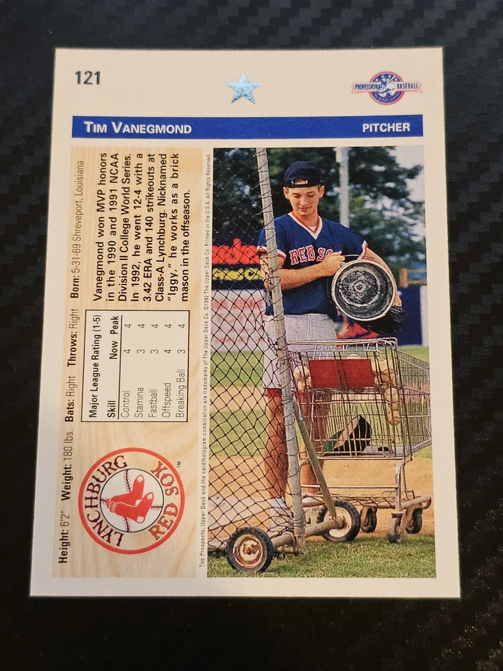 1992 Upper Deck Minor League - Tim Van Egmond #121 (RC) Lynchburg Red Sox - Image 2 of 2