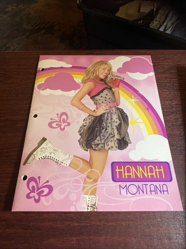 Carpeta de Bolsillo Vintage Icónica Hannah Montana Papel Pop Princesa Rosa Nueva - Imagen 8 de 9