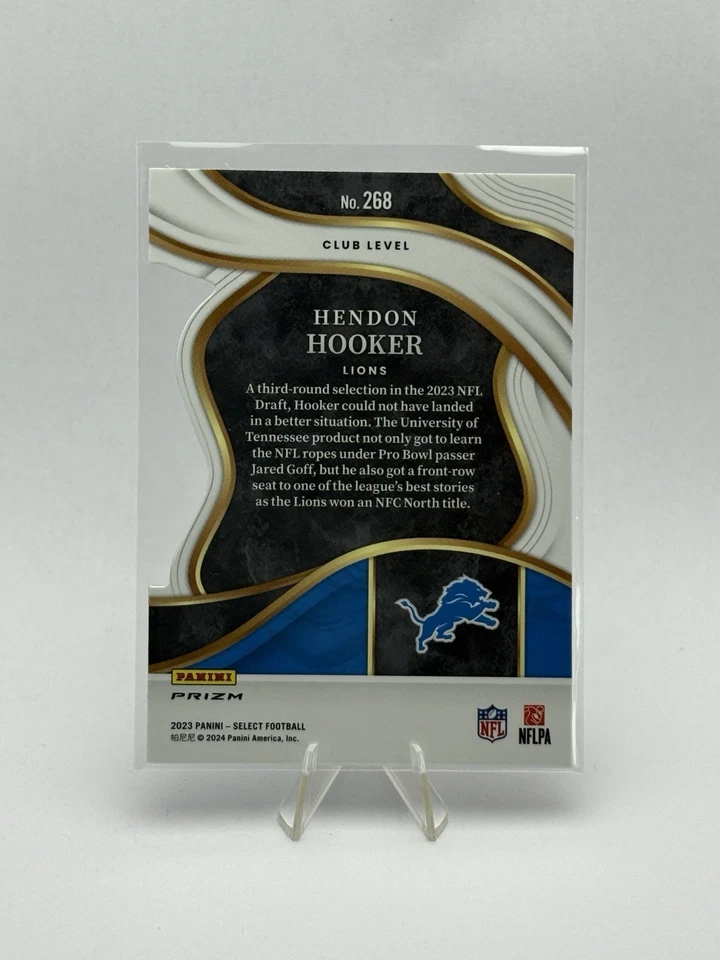 2023 Panini Select #268 Hendon Hooker Red and Yellow Prizms Die Cuts RC Lions - Image 2 of 2
