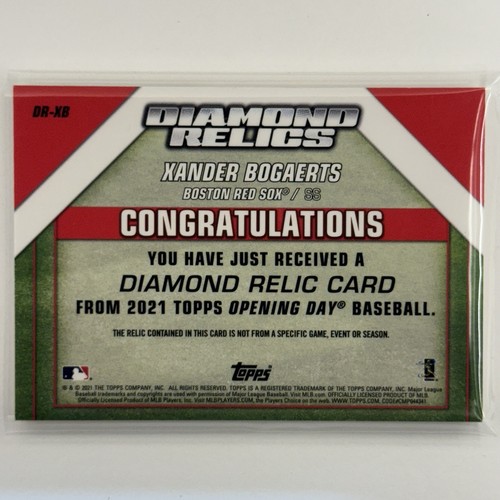 2021 Topps Opening Day Diamond Relics Xander Bogaerts Fenway Park Red Sox - Picture 2 of 2