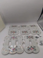 Vintage Mid Century Japanese Porcelain Light Switch Plate Lot With Screws