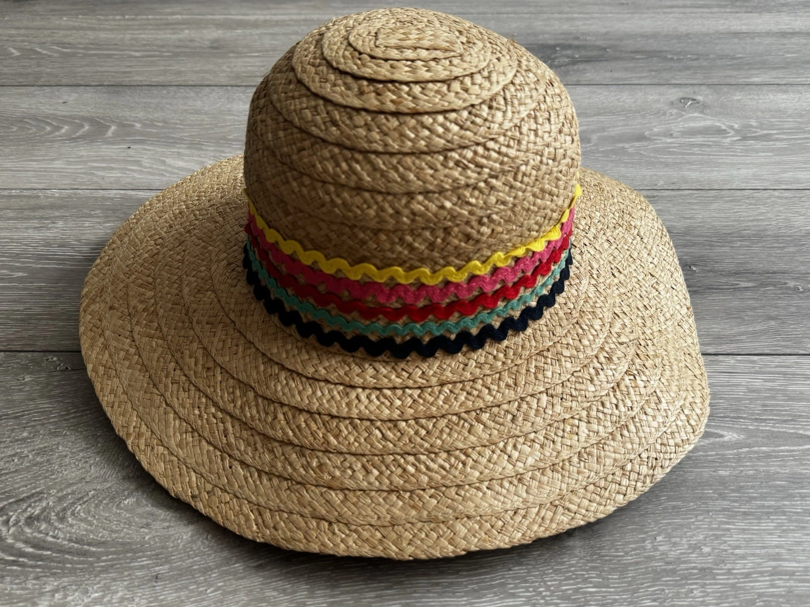 Paul Smith Straw Sun Hat Raffia Swirl Ricrac Summer Beach Pool - Size LARGE ‘L’
Opens in a new windo