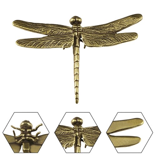 Decorative Dragonfly Sculpture Delicate Brass Animal Figurine for Desk Display - Picture 19 of 21