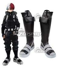 MHA World Heroes Mission Shoto Todoroki Black Shoes Cosplay Boots