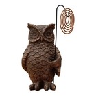 Owl Outdoor Garden Statue Resin Lawn Decoration with Iron Stand for Patio Yard