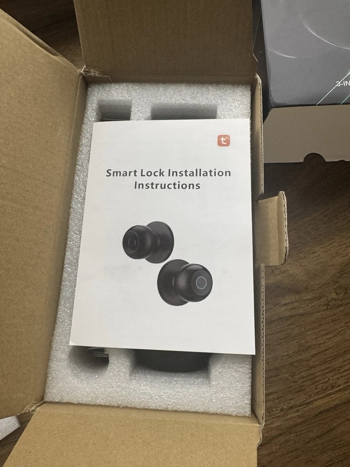 NEW Smart Door Knob Knobs Fingerprint Phone Key Entry Black Metal Ball Lock - Image 3 of 4