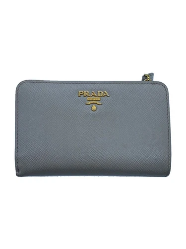 PRADA Portefeuille Pliable 2 Cuir Beige Unie Femme Occasion