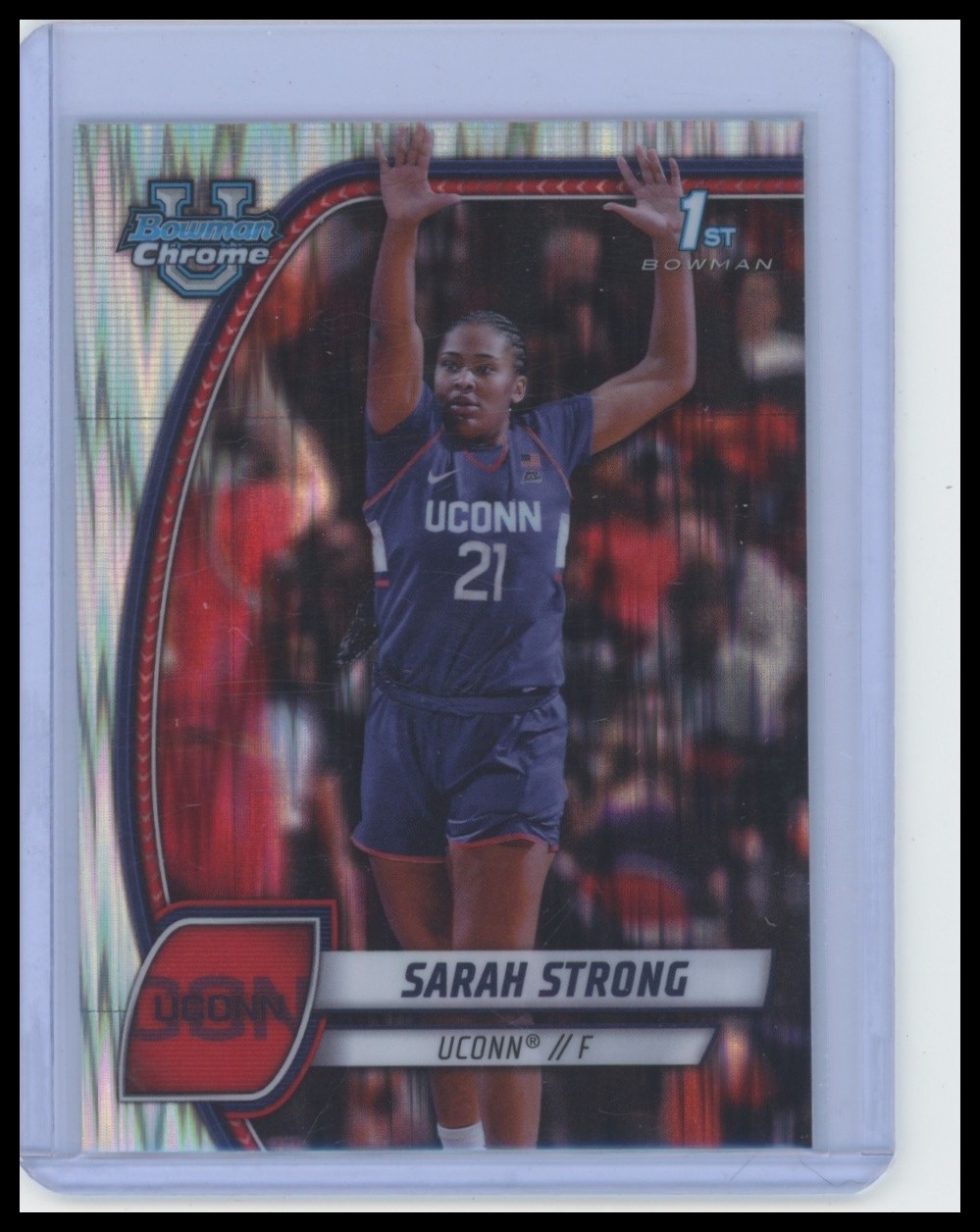 2024-25 Bowman University Chrome #62 Sarah Strong Stealth Refractor