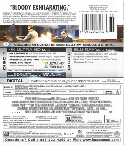 Kingsman: The Golden Circle (4K / Blu-ray + Digital) New - Picture 2 of 3