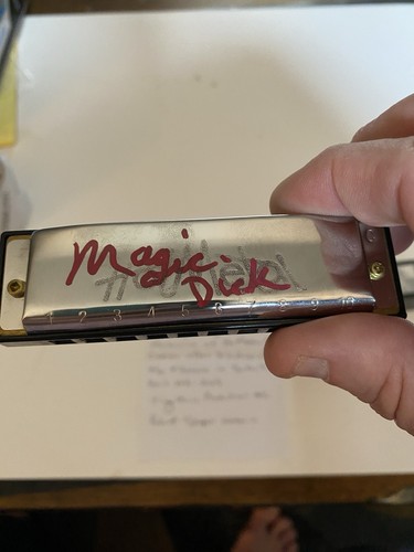 Autographed Harmonica Hohner Hot Metal Signed By Magic Dick With Letter - Picture 3 of 10