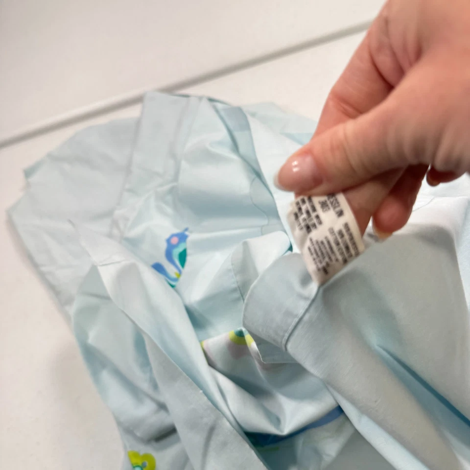 lençol plano vintage Martex King azul borboleta mistura de algodão percal anos 90 anos 80 Y2K - Imagem 4 de 4