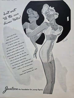 1944 Womens Jantzen Foundation's girdle bra Hurst Art Vintage Fashion ad