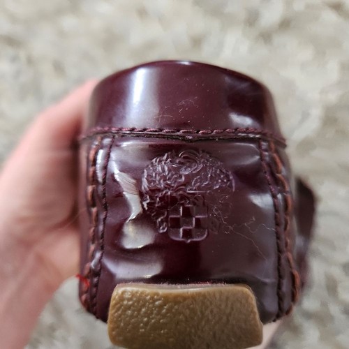 Vince Camuto Palmira Burgundy Patent Leather Retro Driver Loafers Size 9 1/2 - Picture 10 of 12