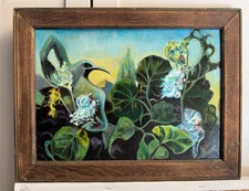 Max Ernst style garden painting oil surrealism modernist