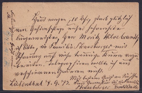 75759) LIEBENTHAL REG. BEZ. LIEGNITZ Schlesien NDP-Stempel 1874 auf Postkarte - Picture 3 of 3