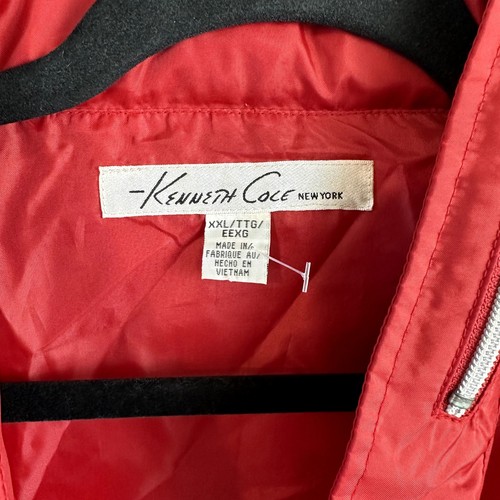 Kenneth Cole Chaqueta de Lluvia Cortavientos Para Hombre XXL Roja Cremallera Capucha Oculta Clásica - Imagen 4 de 15