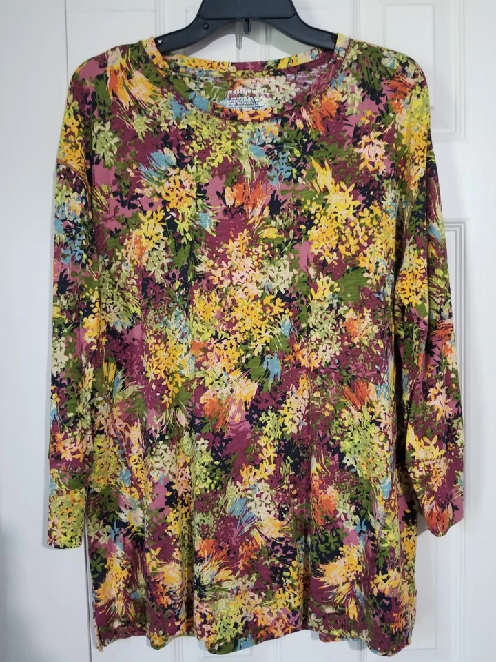 Camiseta tejida Westbound para mujer talla 1 (XL) multicolor cuello redondo manga 3/4 colorida Foto 2 de 4