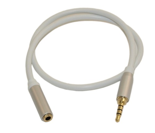 1.5ft Metal Shell 3.5mm 4 Conductor TRRS/3 Band + Mic/Video EXTENSION Cable - Picture 2 of 3