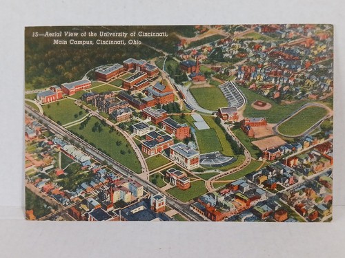 Aerial View of The University of Cincinnati Ohio Postcardlinen unposted gorgeous - Picture 10 of 14